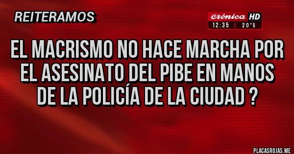 Placas Rojas - El macrismo no hace marcha por el asesinato del pibe en manos de la policía de la ciudad ?