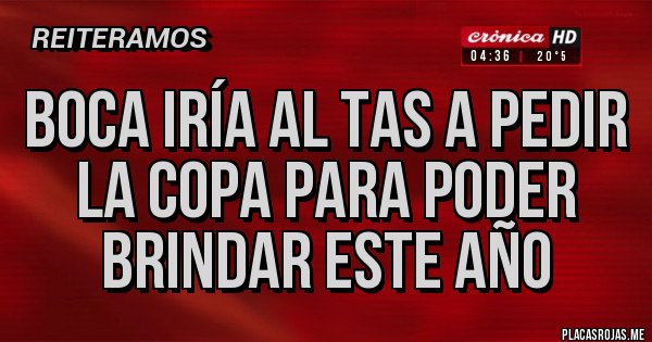 Placas Rojas - Boca iría al TAS a pedir la copa para poder brindar este año