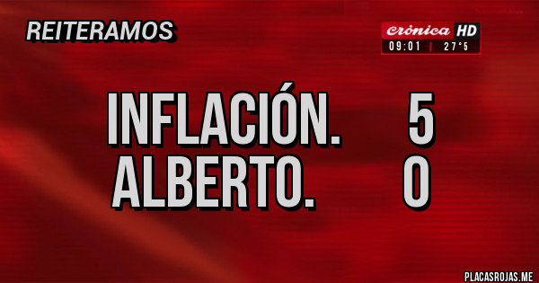 Placas Rojas - Inflación. 5
Alberto. 0 Placas Rojas - Inflación. 5
Alberto. 0
