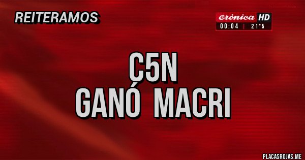 Placas Rojas - C5N
Ganó  Macri