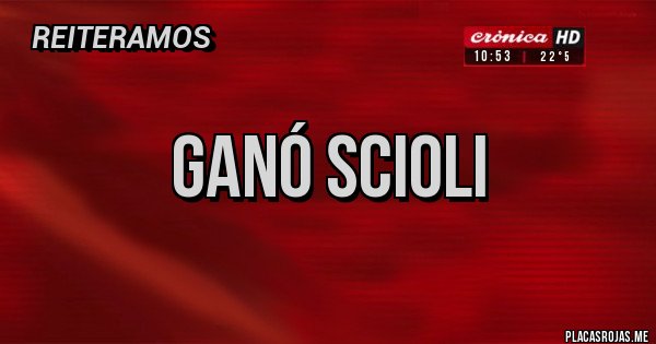 Placas Rojas - GANÓ SCIOLI