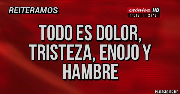Placas Rojas - TODO ES DOLOR, TRISTEZA, ENOJO Y HAMBRE