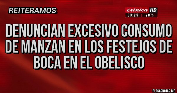 Placas Rojas - Denuncian excesivo consumo de MANZAN en los festejos de Boca en el obelisco