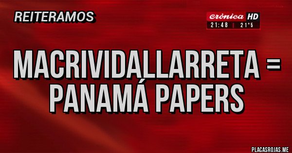 Placas Rojas - MacriVidalLarreta = PANAMÁ PAPERS 