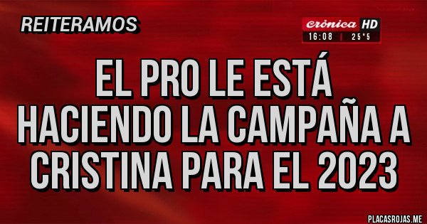 Placas Rojas - El pro le está haciendo la campaña a Cristina para el 2023