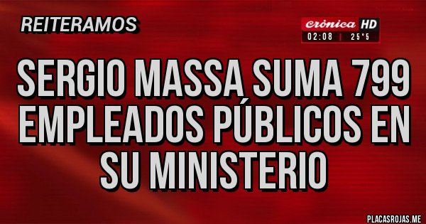 Placas Rojas - sergio Massa suma 799 empleados públicos en su ministerio