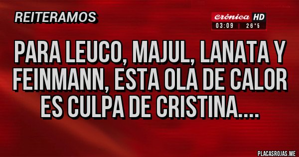 Placas Rojas - Para Leuco, Majul, Lanata y Feinmann, esta ola de calor es culpa de Cristina.... 