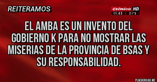 Placas Rojas - El AMBA es un invento del gobierno k para no mostrar las miserias de la provincia de BSAS y su responsabilidad.