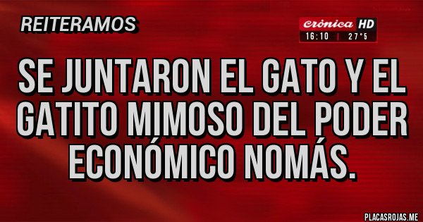 Placas Rojas - Se juntaron el gato y el gatito mimoso del poder económico nomás.