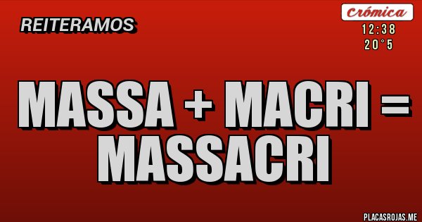 Placas Rojas - MASSA + MACRI = MASSACRI