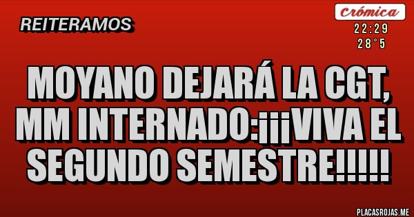 Placas Rojas - Moyano dejará la CGT, mm internado:¡¡¡viva el segundo semestre!!!!!