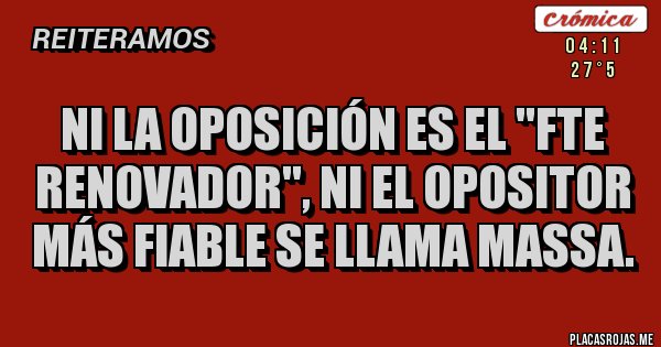 Placas Rojas - Ni la oposición es el ''Fte Renovador'', ni el opositor más fiable se llama Massa.