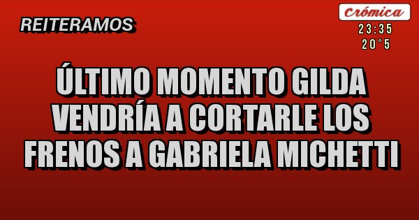 Placas Rojas - último momento gilda vendría a cortarle los frenos a Gabriela Michetti 