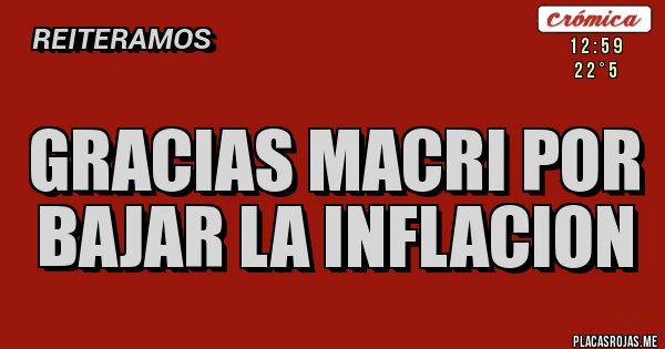 Placas Rojas - GRACIAS MACRI POR BAJAR LA INFLACION