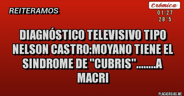 Placas Rojas - Diagnóstico televisivo tipo nelson castro:moyano tiene el sindrome de ''cubris''........a macri