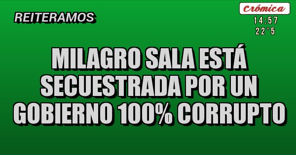 Placas Rojas - Milagro Sala está secuestrada por un gobierno 100% corrupto