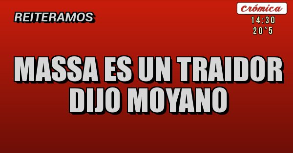 Placas Rojas - MASSA ES UN TRAIDOR DIJO MOYANO