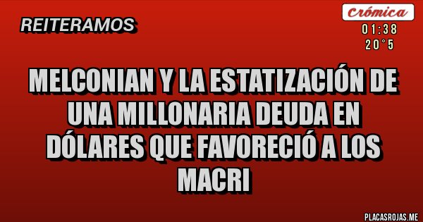 Placas Rojas - Melconian y la estatización de una millonaria deuda en dólares que favoreció a los Macri