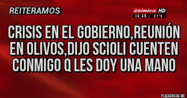 Placas Rojas - Crisis en el gobierno,reunión en olivos,dijo scioli cuenten conmigo q les doy una mano