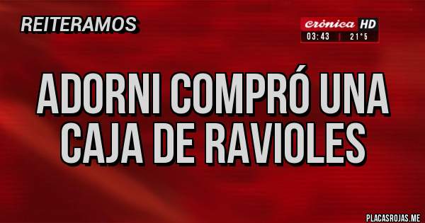 Placas Rojas - Adorni compró una caja de ravioles 